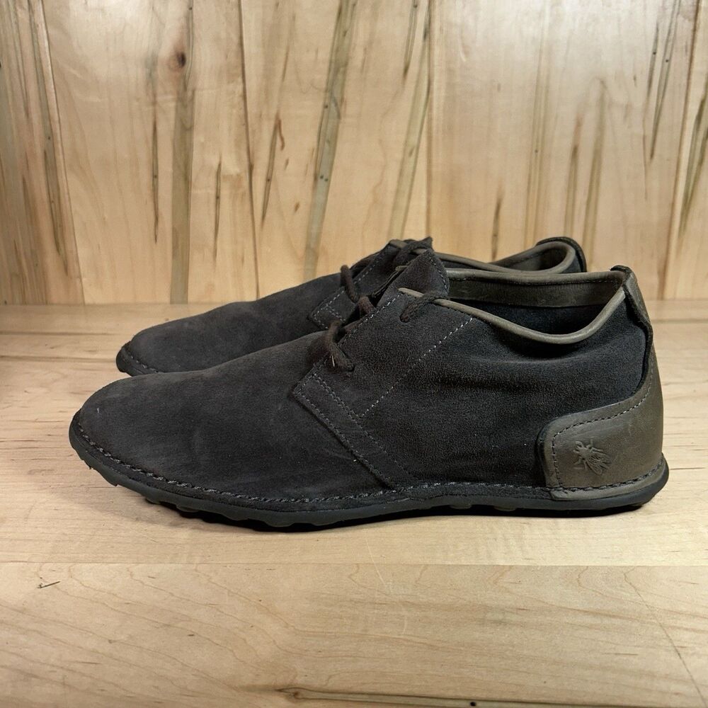 Fly London Mens Ankle Suede Gray Leather Boots Size 8 US 41 EU